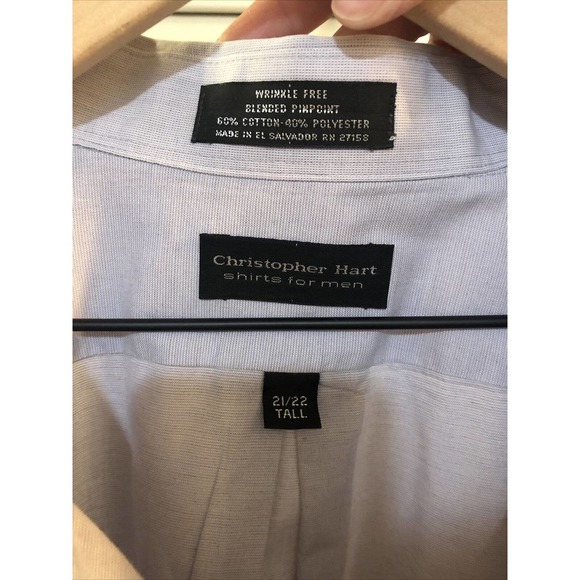 Christopher Hart Button Up Shirt Men's Size 21/22 Tall Short Sleeve - Picture 5 of 7